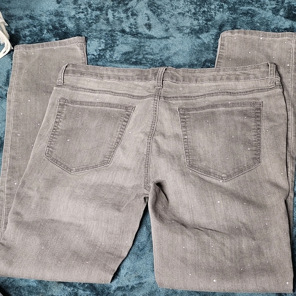 4/$20 Charlotte Russe Gray Wash Jeggings with Rhinestones size 14 - Picture 3 of 7
